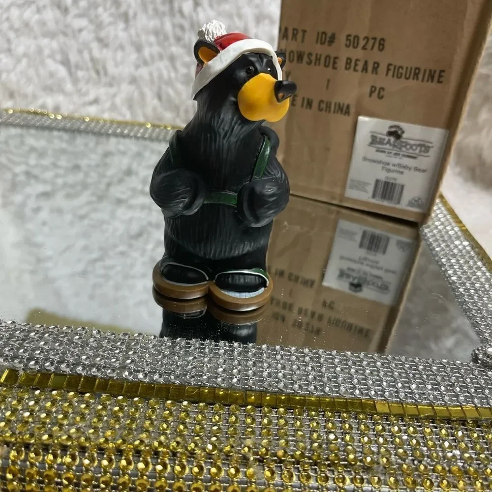 NIB BearFoots by Jeff Fleming Snowshoe with Baby Bear Figurine . - Picture 6 of 9